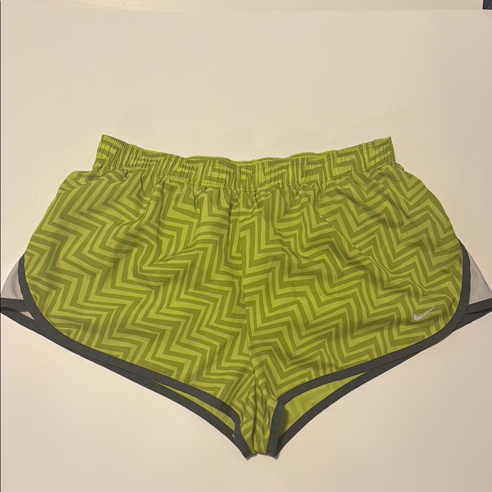 Nike Dri-Fit Women's Lime Chevron Athletic Shorts - Size S